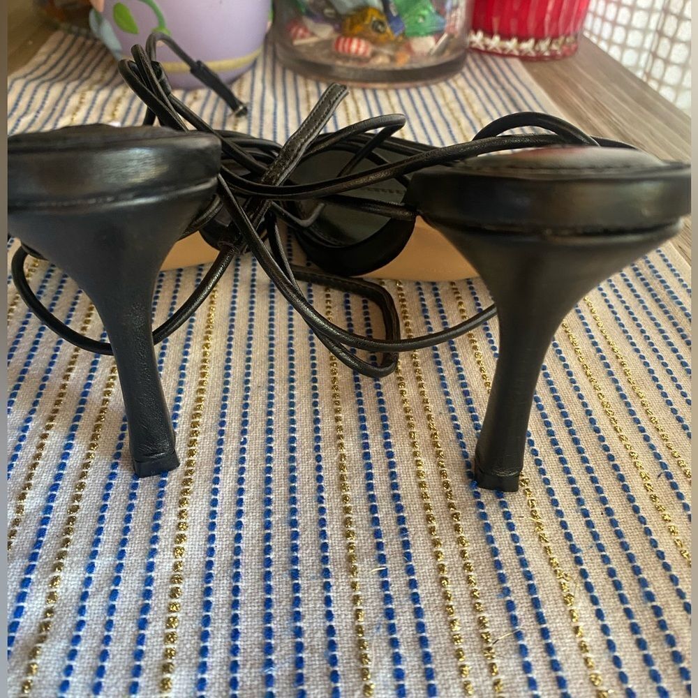 NA-KD Rounded Toe Strappy Heels Black Sz 7.5 NEW - Picture 8 of 12